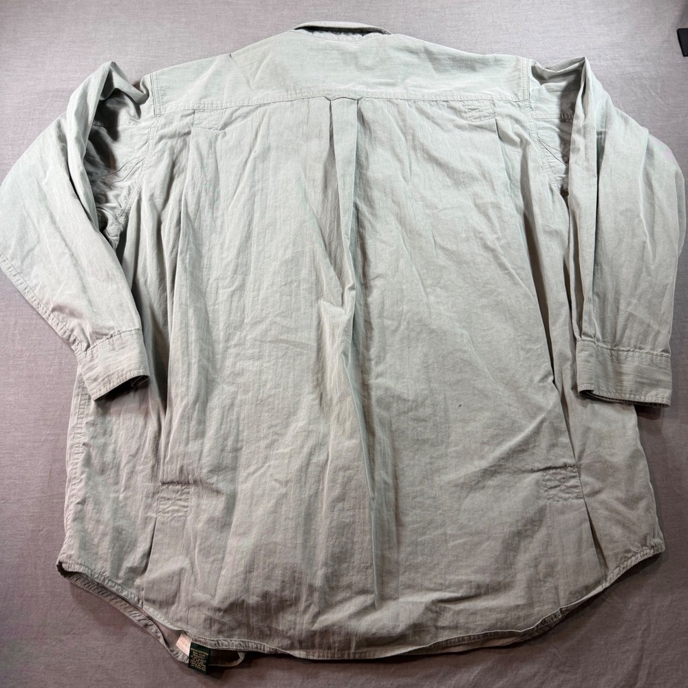 Orvis Button Down Shirt Mens XL Gray Excellent Security Pocket Cotton Blend Long - Picture 8 of 8